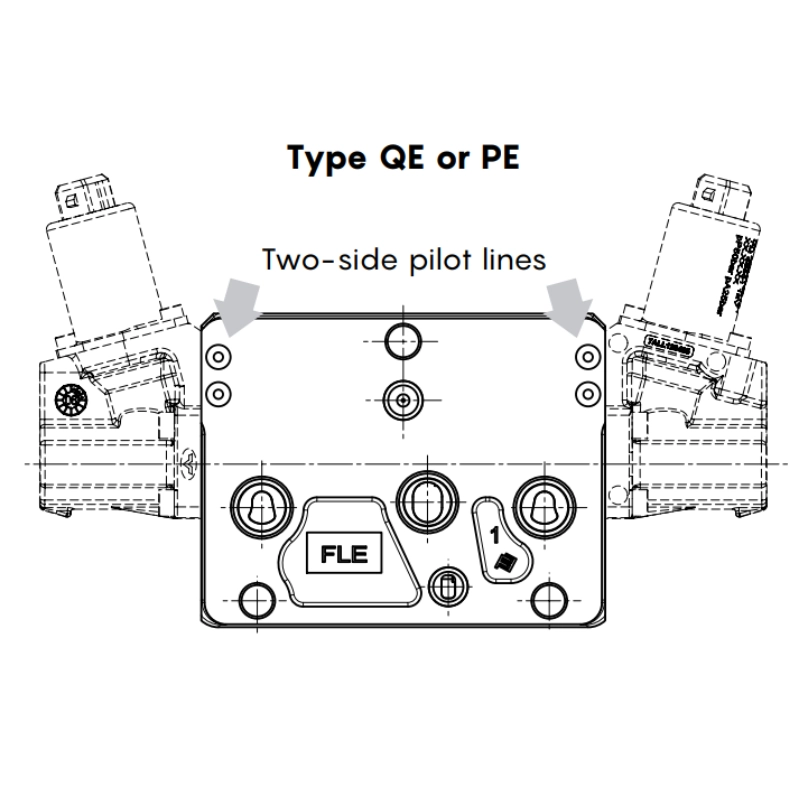 Walvoil DPX100 Type PE Electrohydraulic Working Section Kit 1/2" BSP, Two-Side Pilot
